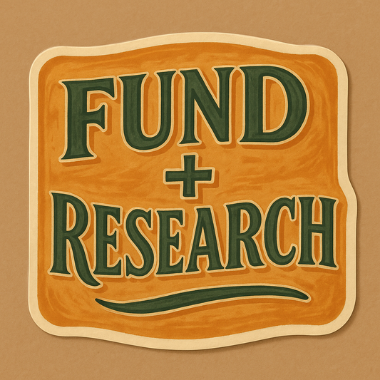 Fund + Research Sticker – Vintage Sign Style
