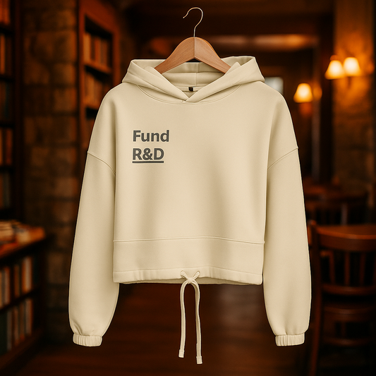 Women’s Cropped Oversized Hoodie – Fund Research Edition