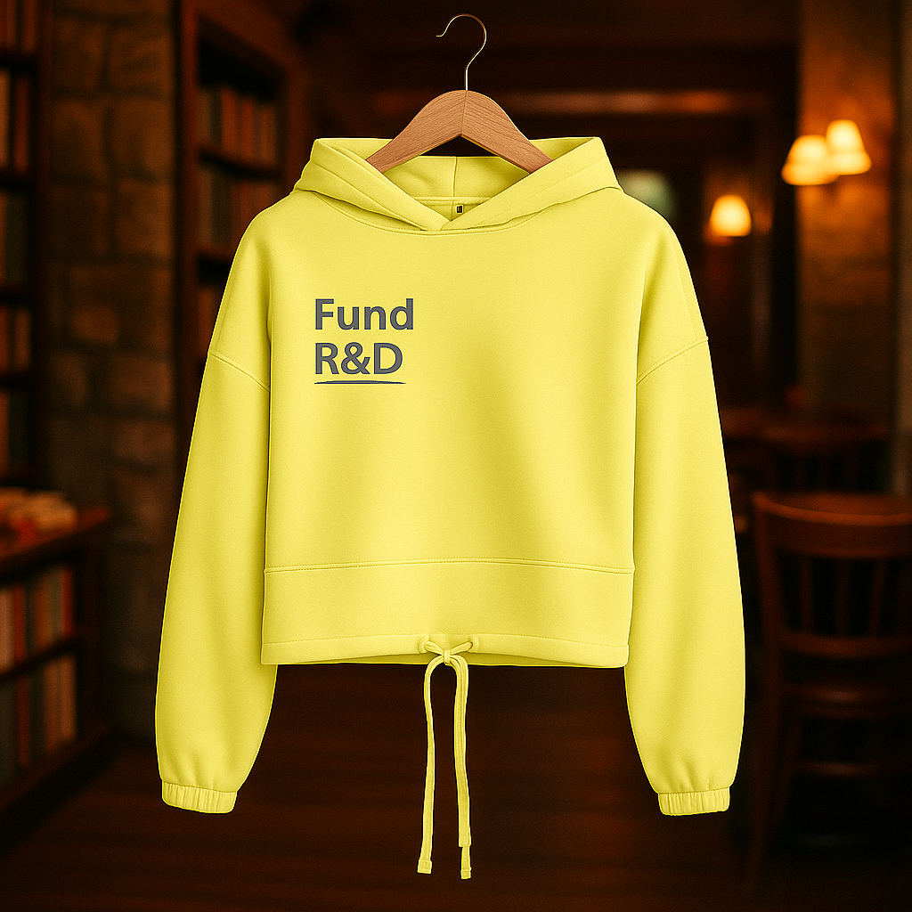 Women’s Cropped Oversized Hoodie – Fund Research Edition
