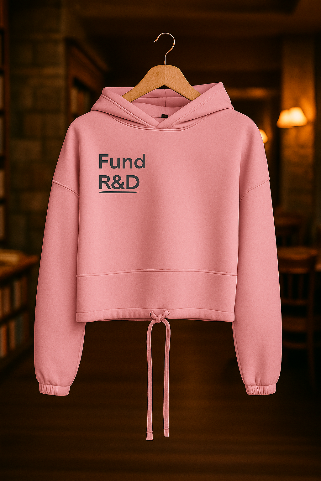 Women’s Cropped Oversized Hoodie – Fund Research Edition