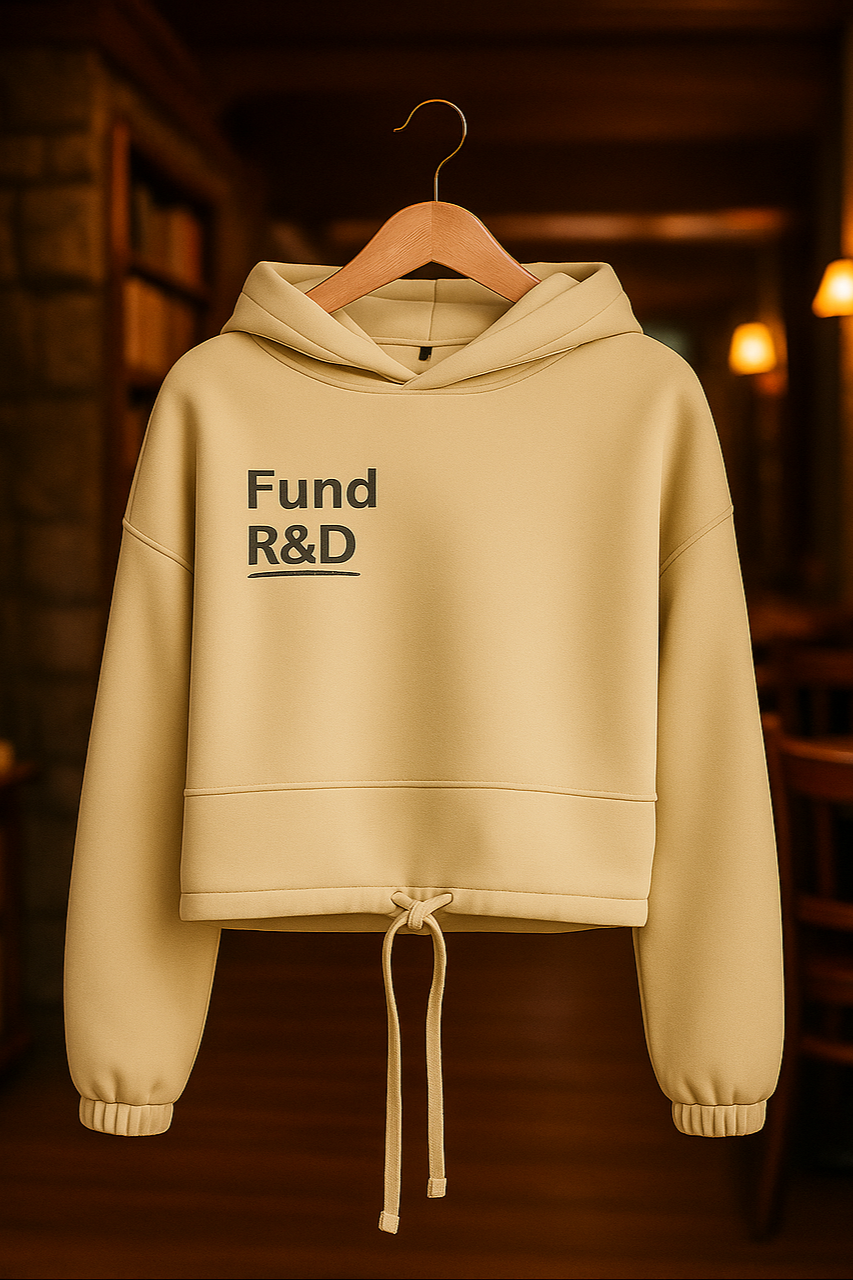 Women’s Cropped Oversized Hoodie – Fund Research Edition
